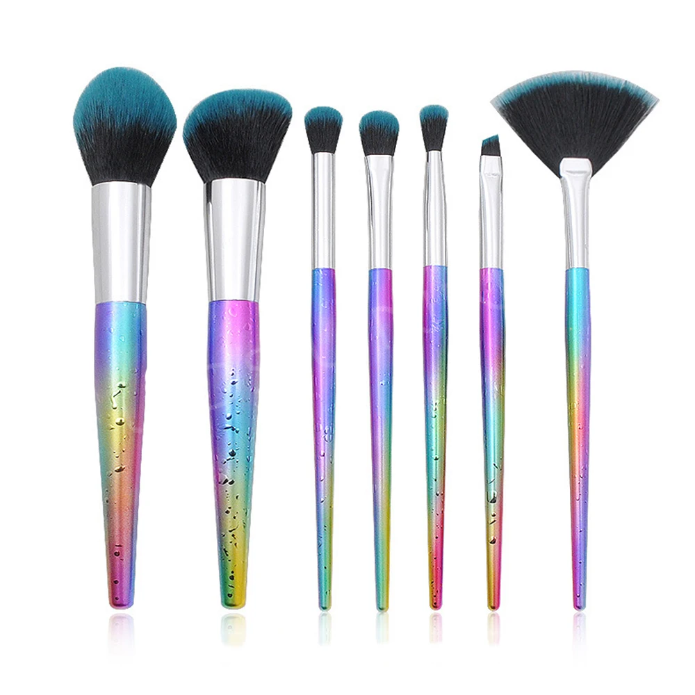 10 Piece Makeup Brushes Set Private Label Eyeshadow Brush Drill Taper Drop Pattern Mask For Face Women Edge Brush Wholesale