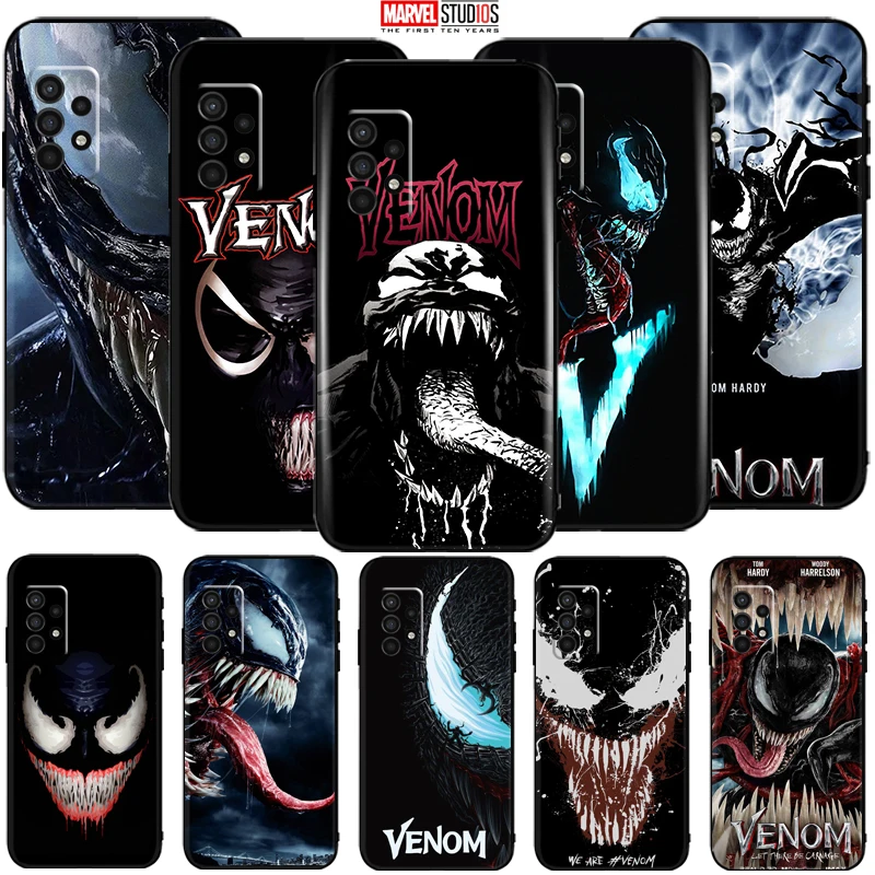 

Venom Phone Case For Samsung Galaxy A52 5G 4G Soft Coque Cover Marvel Avengers Comics SpiderMan Captain America Deadpool Hulk