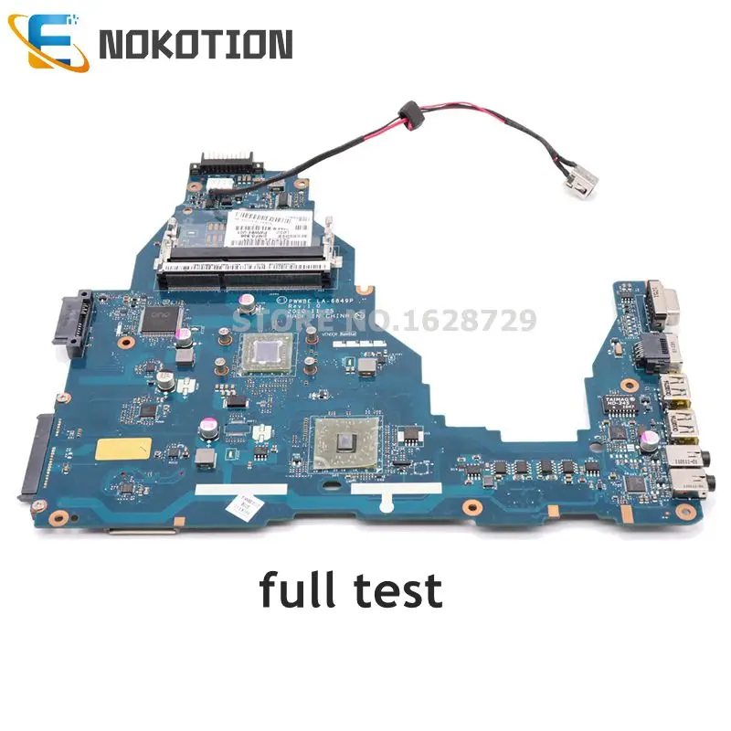 

NOKOTION PWWBE LA-6849P K000128540 K000115140 For Toshiba Satellite C660D Laptop motherboard DDR3 with Processor onboard
