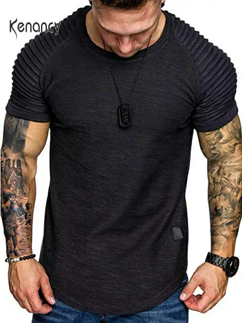 Футболка Hemiks мужская с аппликацией однотонная многослойная рубашка рукавом