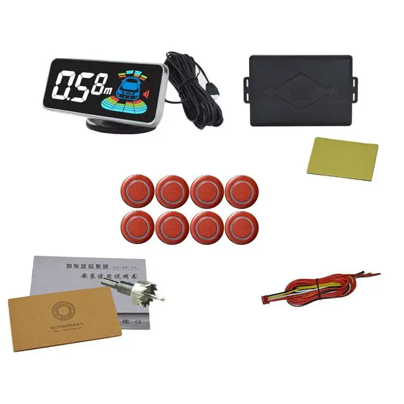 

Car Automobile Reversing Radar Electronics Auto Detector Assistance Sensor Parking sensors 8 Backing Kit Voice Buzzer H9E9