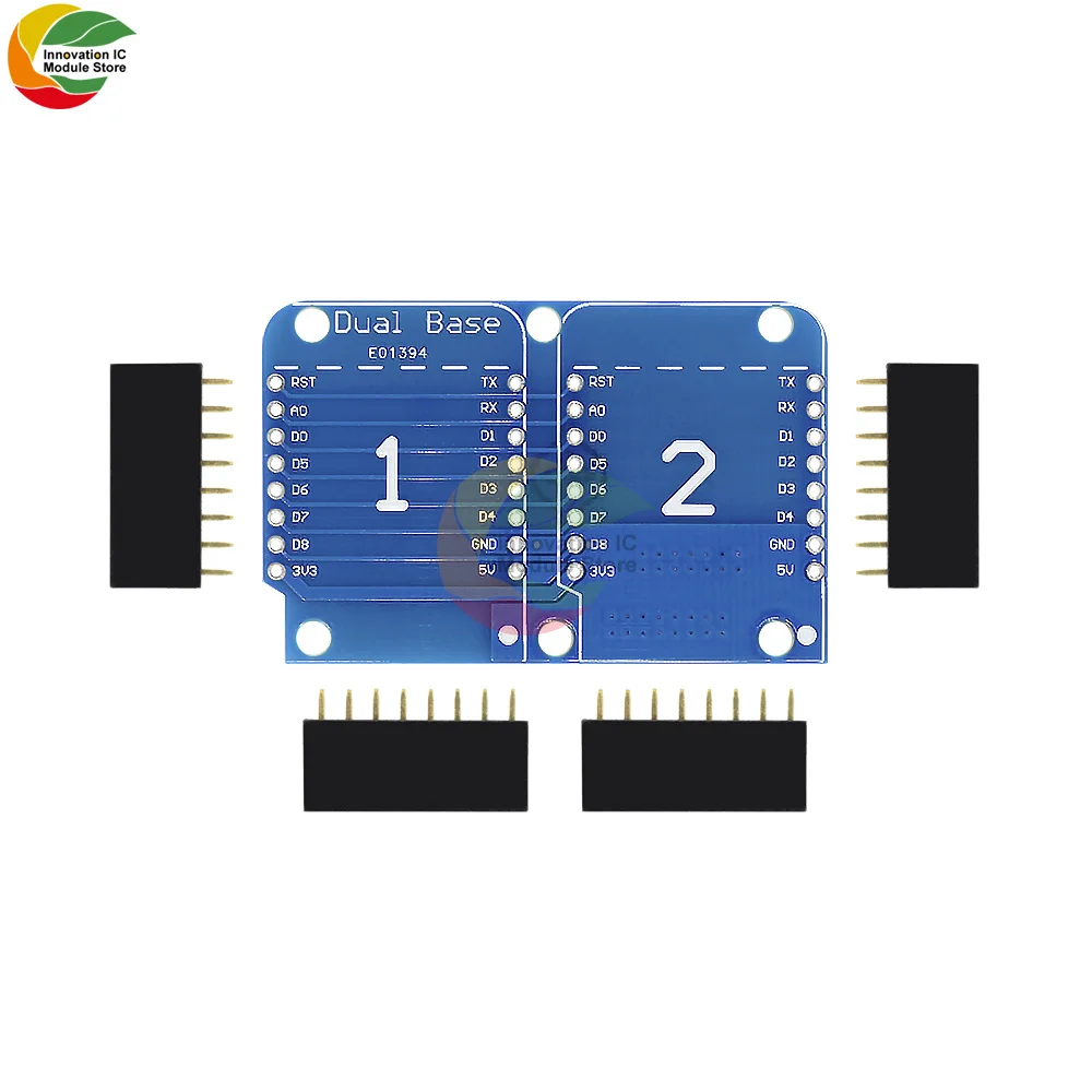 

Ziqqucu NodeMCU ESP8266 Expansion Board WeMos D1 Mini Double Socket Dual Base Shield Development Board for Arduino