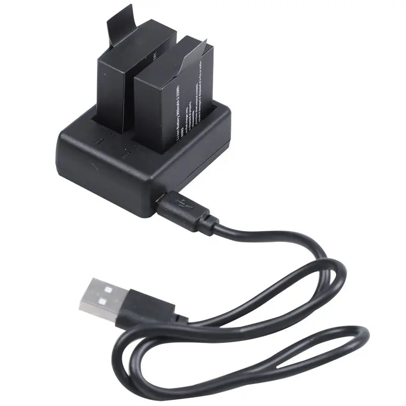 2 pieces of 3.7 v 900 mah battery + dual charger for sjcam sj4000 sj5000 sj6000 sj 4000 5000 camera accessories | Электроника