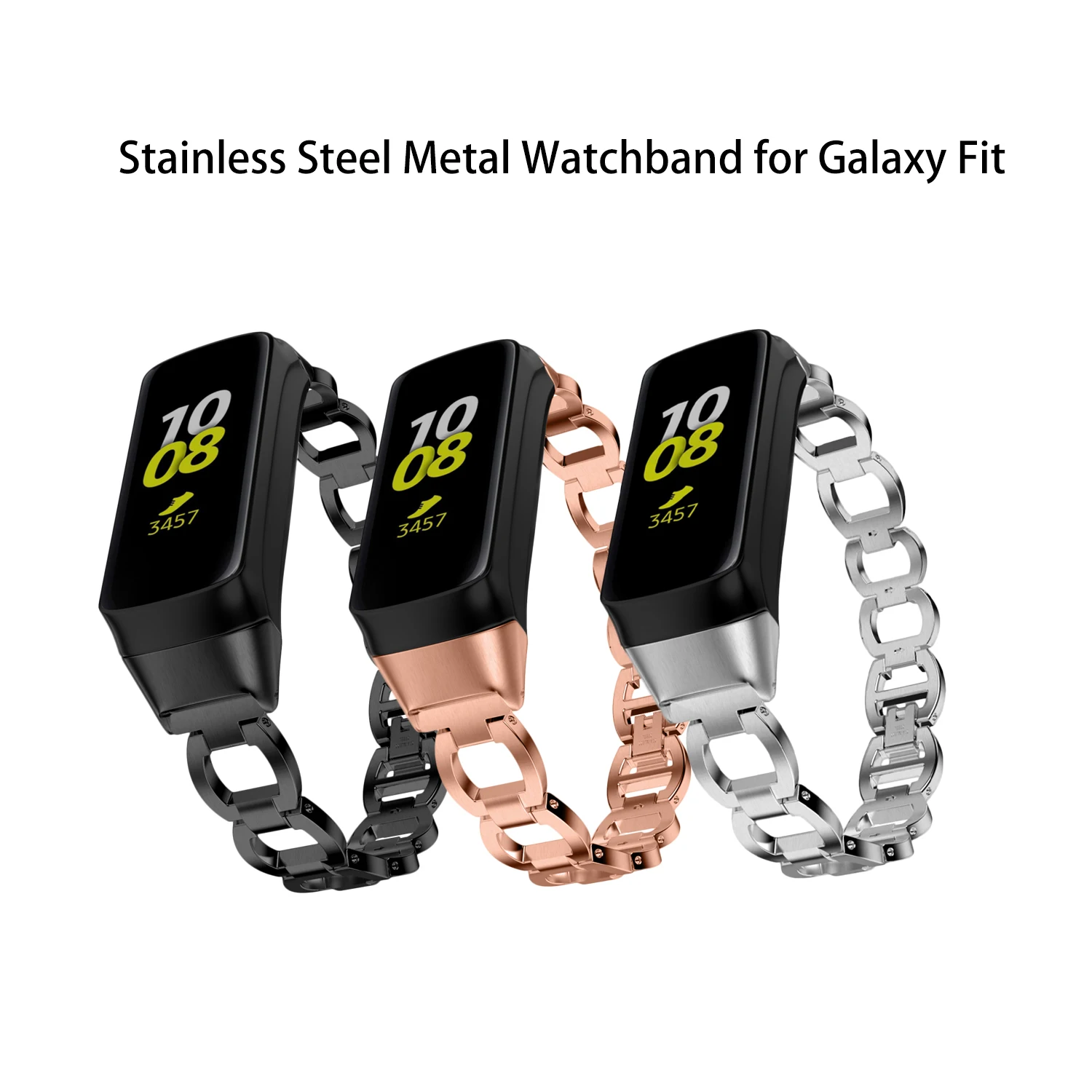 Металлический ремешок из нержавеющей стали для Samsung Galaxy fit bands эллиптический