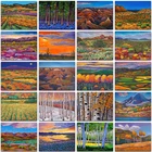 5D алмазная живопись, пейзаж, Осенний пейзаж, Лес, дерево, пустыня, снег, пейзаж, вышивка подсолнухом, мозаика, вышивка крестиком, домашний декор