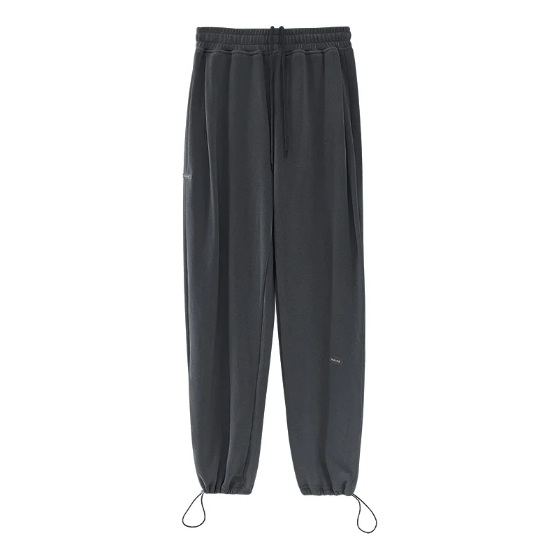 

WOMENGAGA Stylish Letter Labeling Loose Elastic Waist Solid Color Sweatpants Korean Casual Women Drawstring Trouser Kj3d