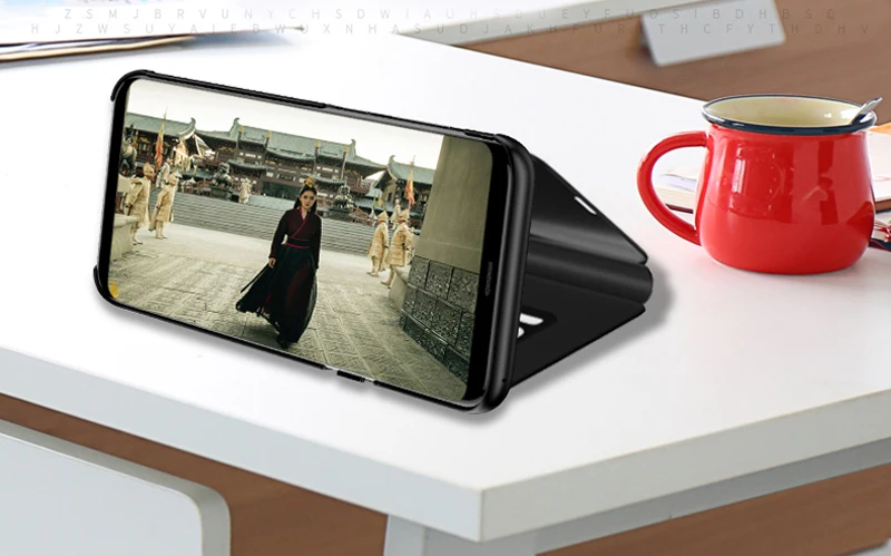 Умный зеркальный флип чехол для Xiaomi Redmi K20 Note 8 7 6 5 Pro 4X 7A Go телефона Mi 9 SE Lite 9T 5X 6X A1