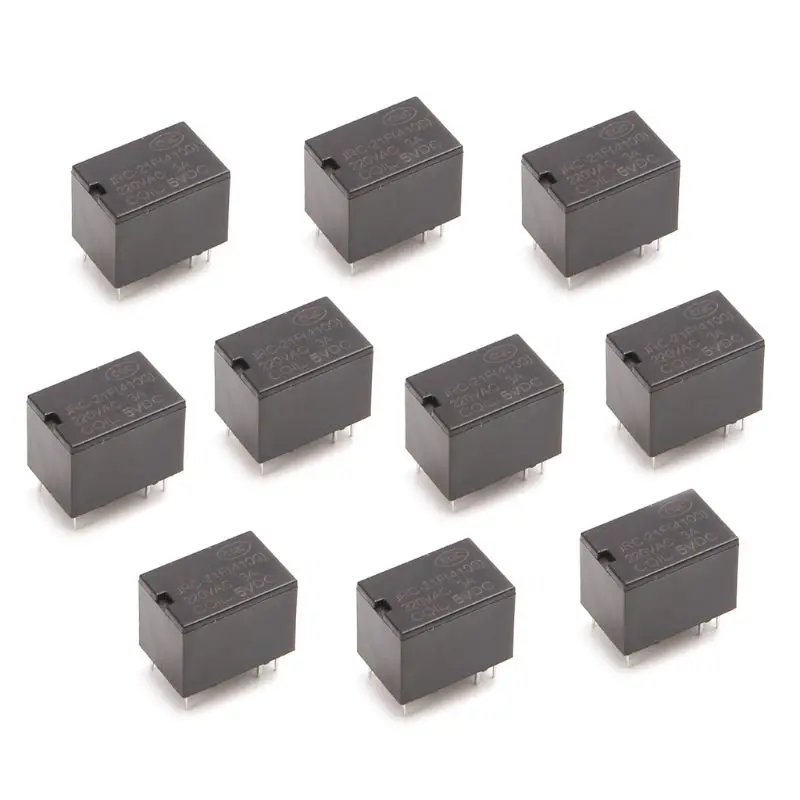 

10pcs JRC-21F 4100 DC Mini Power Relay 6-pin PCB Mount Circuit Board Relays 3V 5V 12V
