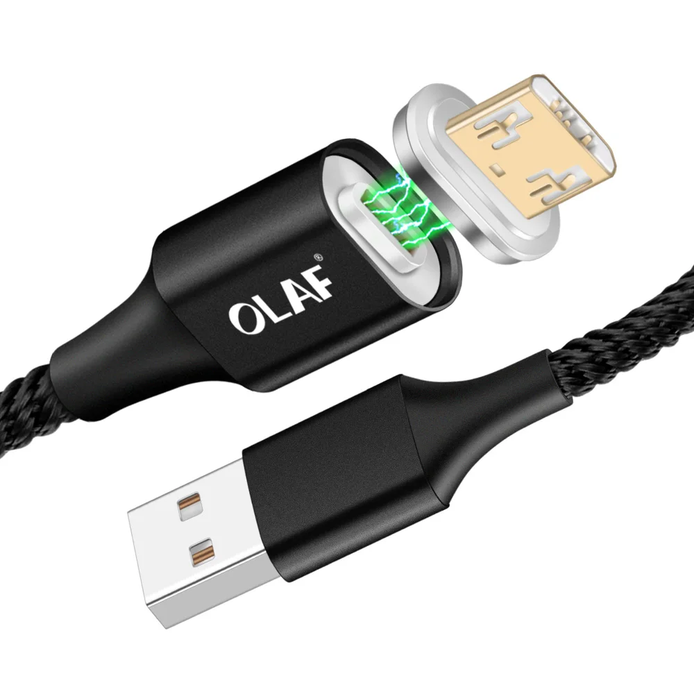 Магнитный Micro USB кабель Олаф для samsung Galaxy Note 8, кабель Micro USB для быстрой зарядки для Xiaomi Redmi Note 5 QC 3,0, USB кабели - Цвет: Microusb Black