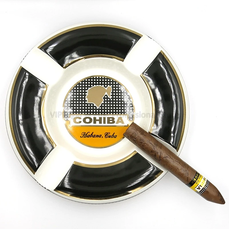 Cohiba тонкая керамическая пепельница для сигар большой размер 4 пальца держатель