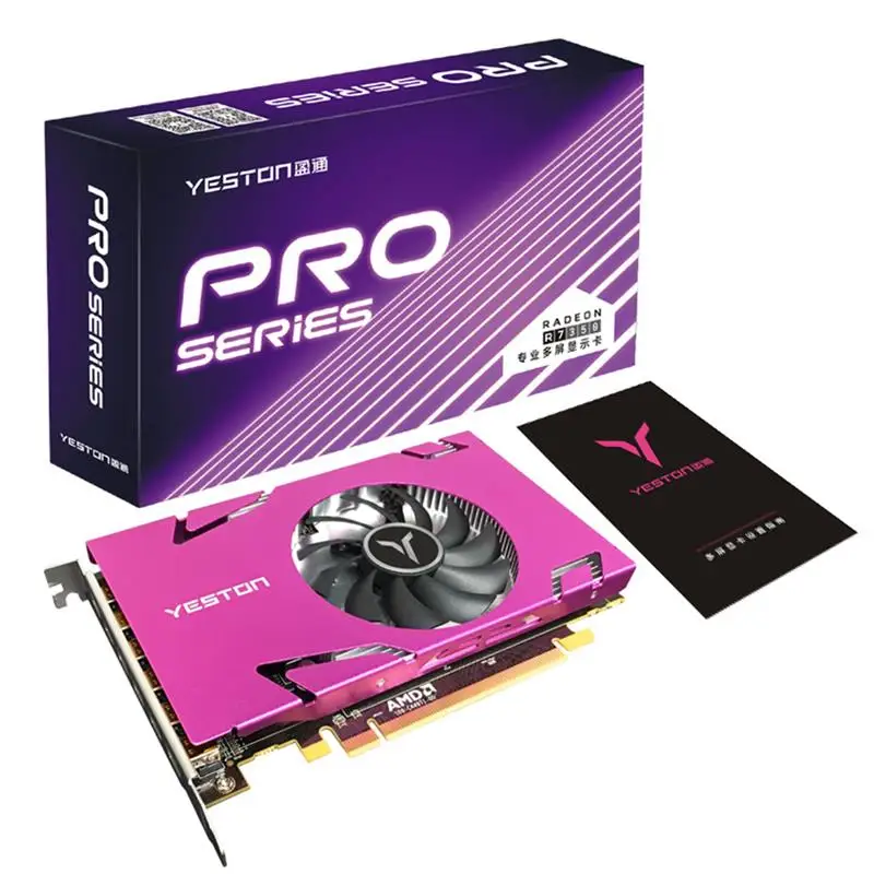 Billig Yeston Grafikkarte R7 350 2G D5 6 COMPUTER-TV-ANSCHLUSSKABEL MINIDP 6-bildschirm Unterstützung Split Screen 750/4000MHz 2G/128bit/GDDR5 Mit 6 Mini DP Ports