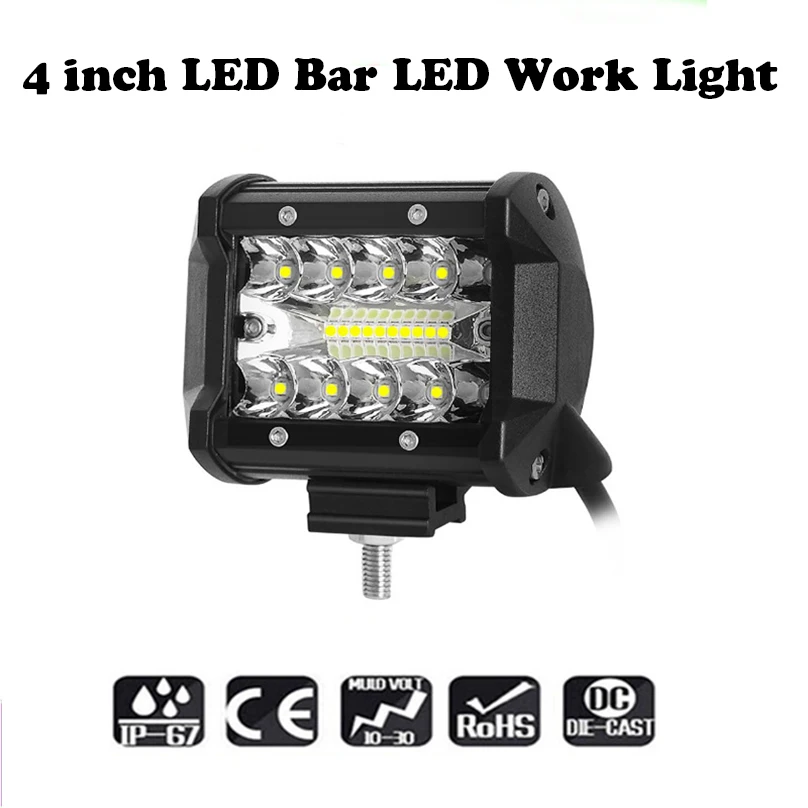 4 дюймовый светодиодный бар рабочий светильник для вождения Offroad Лодка
