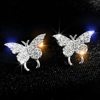 kpop mini minimalist butterfly fairy shiny exquisite aesthetic ear bone clip no piercings earrings for women girl jewelry