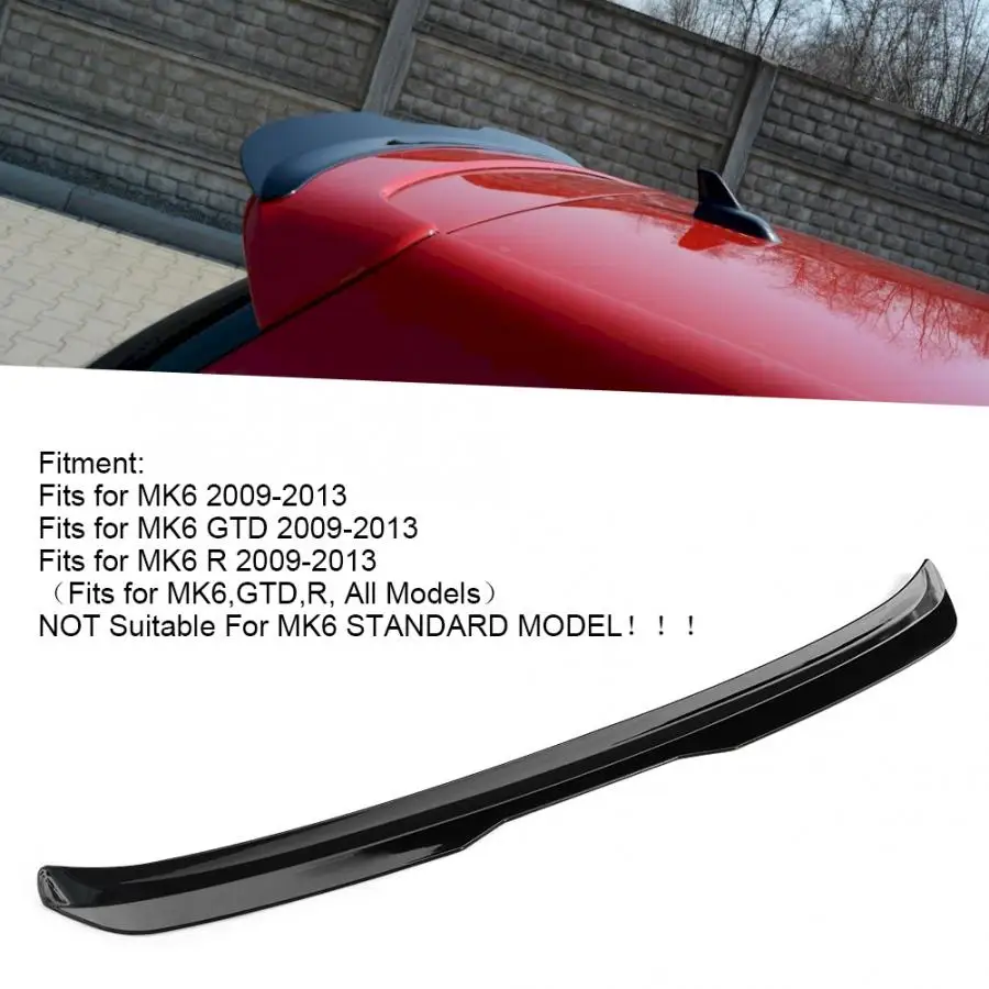 Глянцевый черный Maxton стиль задний спойлер на крыше для Volkswagen Golf 6 GTI R R20 2009