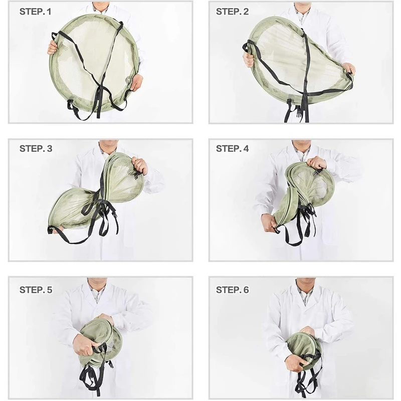 

6 Layers Steel Rings Foldable Heavy Duty Hanging Dryer Collapsible Mesh Hydroponic Drying Rack Net Diameter: 60cm