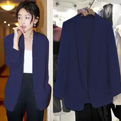 

Elegant Solid White Blazer For Women Notched Long Sleeve Straight OL Professional Casual Blazers Female Fashion Korea Style