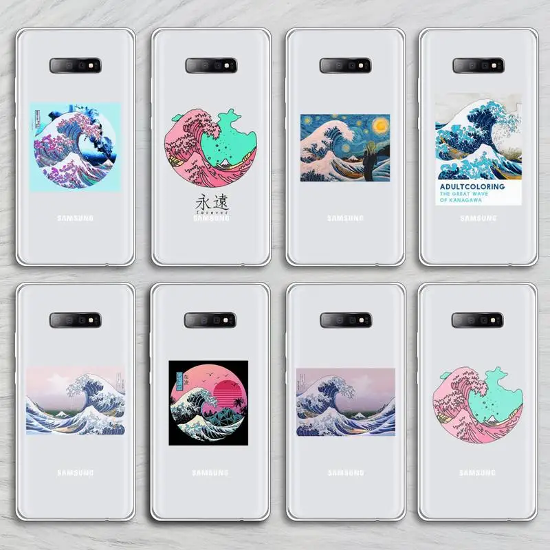 

The Big Wave of kanagawa Phone Case Transparent For Samsung Galaxy A S 8 9 10 12 20 21 40 50 52 51 70 71 2019 fe 5g ultra plus