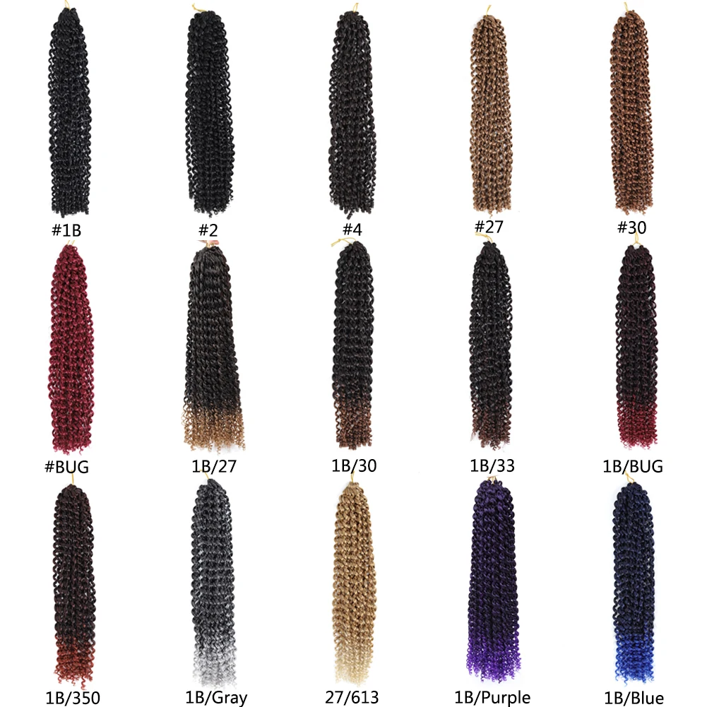 

18 Inch Passion Twist Hair Crochet Braids Ombre Blonde water wave Braiding Hair for Afro Women Synthetic Bohemian Hair Extension