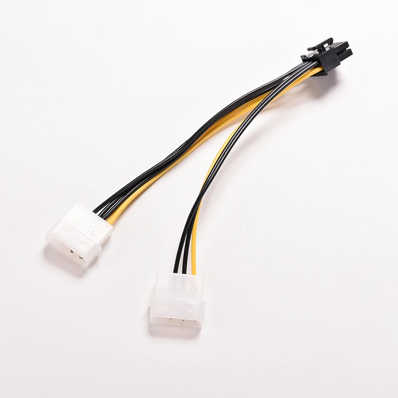 

16cm 8 Pin PCI Express Male To Dual LP4 4Pin Molex IDE PCI-E graphic Video Card Power Cable Adapter