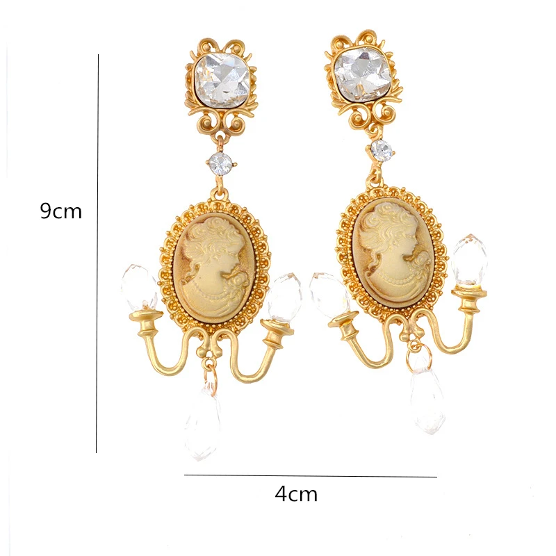 

New Fashion Baroque Crystal Chandeliers tassel Big Earrings Charm Rhinestone Dangle Exaggerated Statement Bridal Party Jewelry