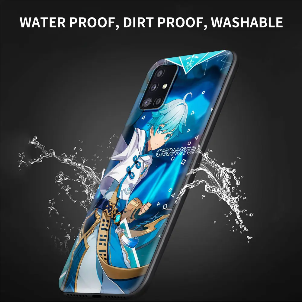 Силиконовый чехол Genshin Impact для Samsung Galaxy A51 A71 A50 A21s A70 A10 A20 A30 A40 A31 A41 A11 A12 A02s задняя