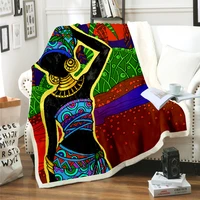 african dance 3d print throw plush sherpa blanket thin quilt sofa chair bedding supply adults kids 04