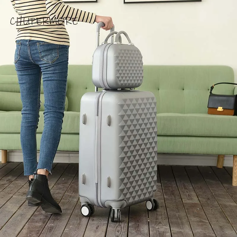 CHUPERMORE милые корейские комплекты для багажа на колесиках дорожные сумки