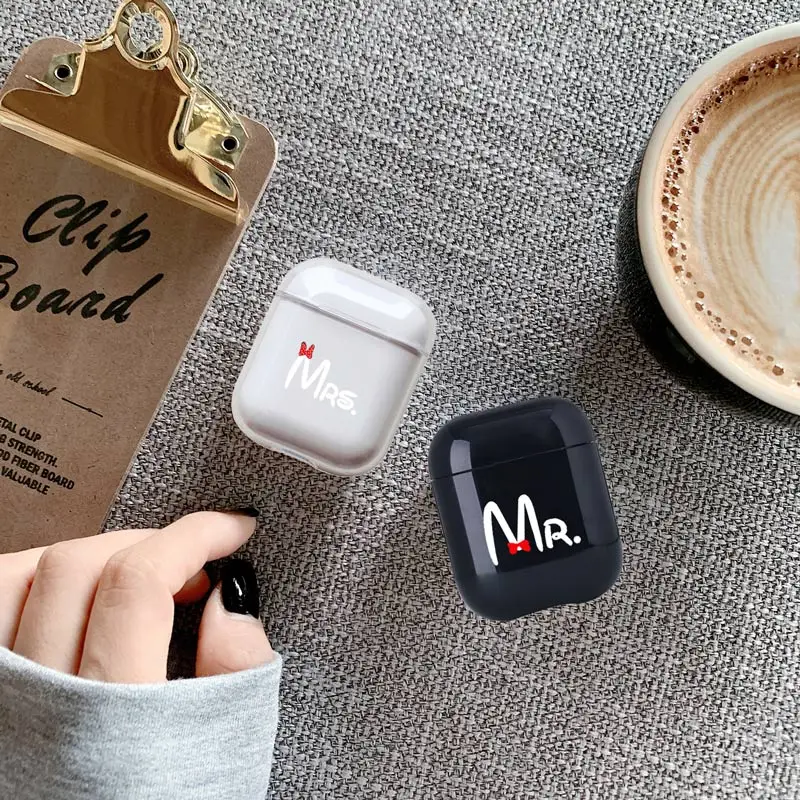 Роскошный чехол для наушников Apple airpods Mr Mrs с функцией Bluetooth Airpods жесткие