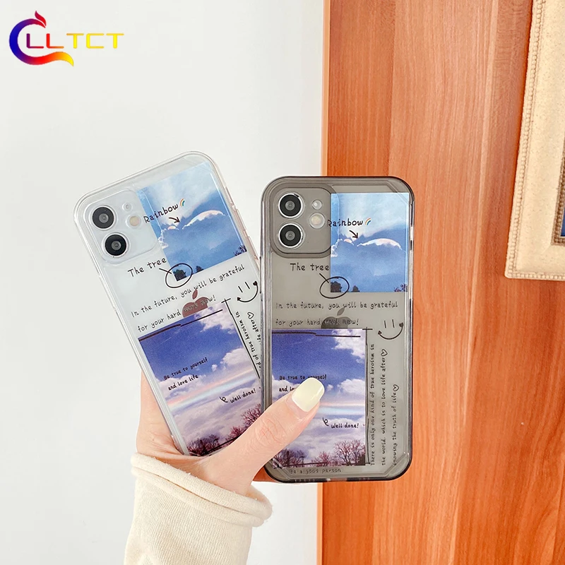 LLTCT Ins Настольный Прозрачный чехол для телефона iPhone 11 12 Pro Max X XR Xs 7 8 Plus Mini SE 2020 TPU