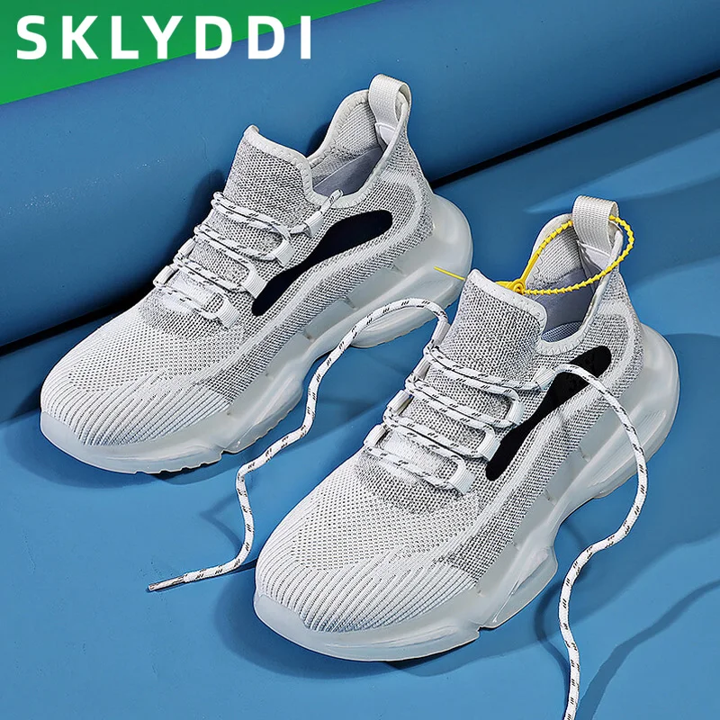

Мужские повседневные кроссовки, Модные дышащие сетчатые кроссовки для ходьбы и бега на открытом воздухе, удобная спортивная обувь для мужч...