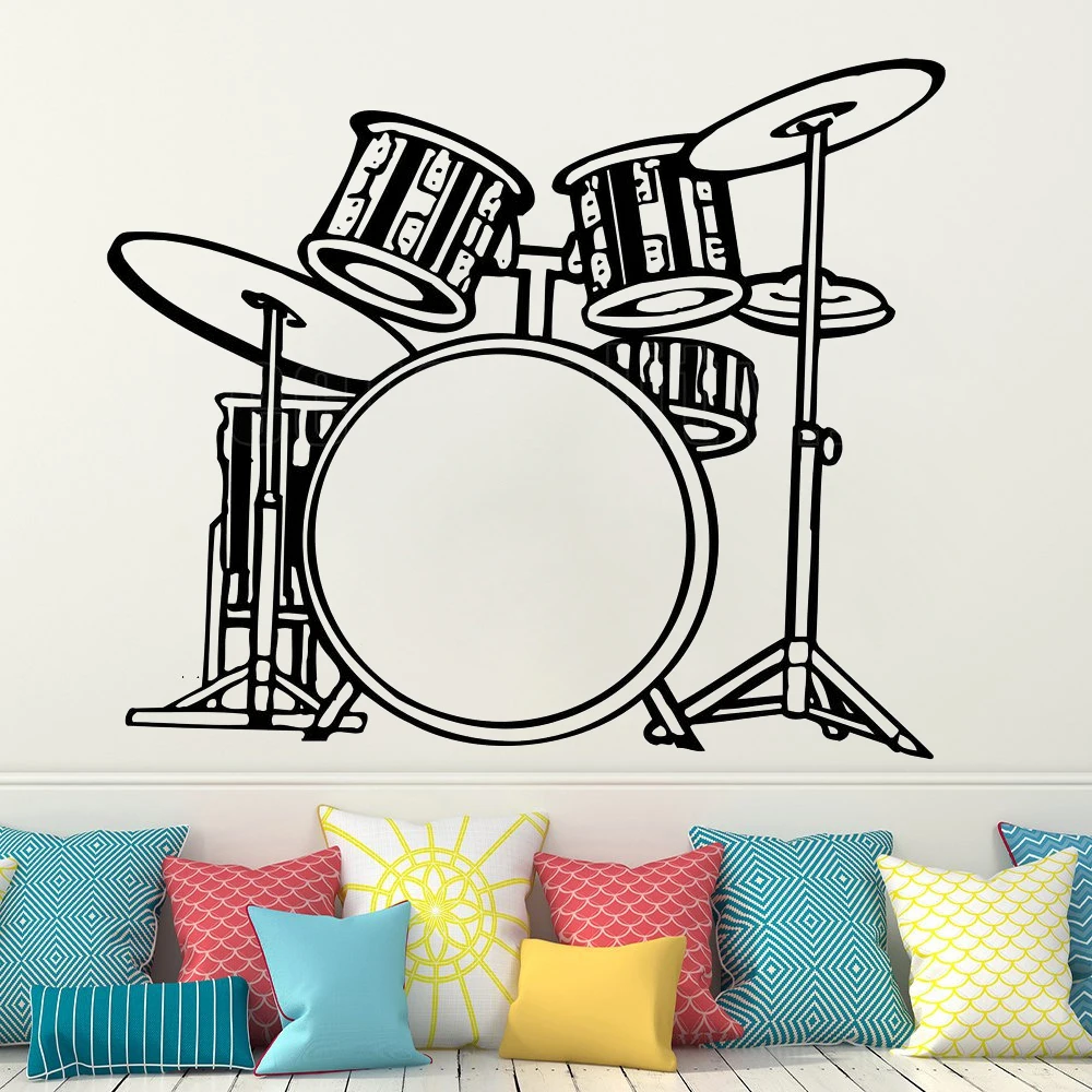 

Crazy Music Drum Wall Stickers Vinyl Art Room Decor Decals Livingroom Bedroom Mural Bar Wallpaper Decoration Poster DW4381