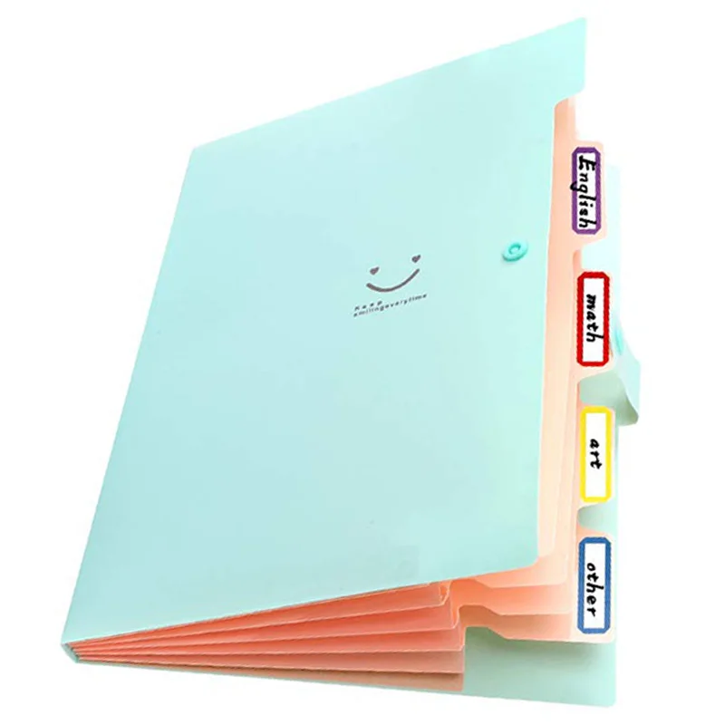 

8Pcs Expanding File Folders, 5 Pockets A4 Letter Size Snap Closure Plastic Accordion Document Organizer for School and Office