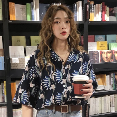 Женская рубашка новинка 2020 летняя Свободная Повседневная блузка женская с