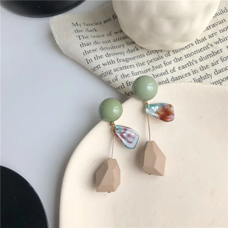 2019 новый фирменный дизайн фруктовые зеленые акриловые необычные серьги