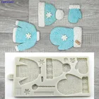 Силиконовая форма для выпечки, инструменты для украшения тортов из мастики шерсть, перчатки, детская одежда, снежинки