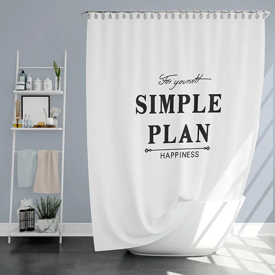 Простой план письмо занавеска для душа ванная полиэстер Ткань Водонепроницаемая