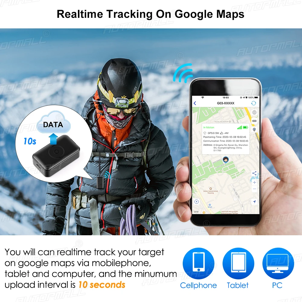 GPS-трекер G03 детский с функцией записи голоса и GPS-трекером |