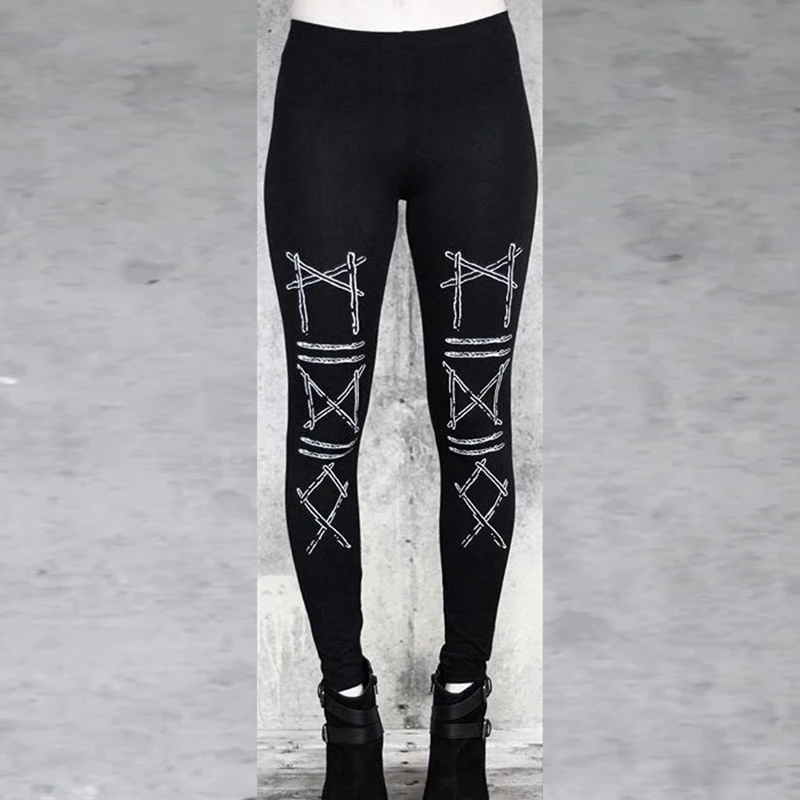 Imily Bela Gothic Leggings Women Sexy Black Snake Print Elastic Pencil Leggins Autumn Winter Femme Leginsy Streetwear | Женская одежда