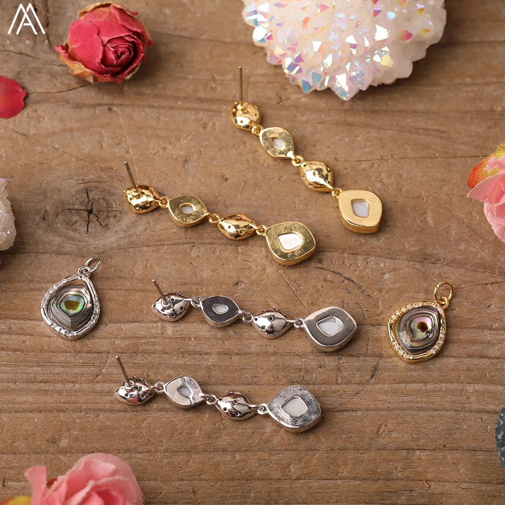 

Fashion Women Shell Earrings Jewelry Natural Abalone Shell Slab Beads Dangle Earrings For Girls Drop Earrings Friendship Jewelry