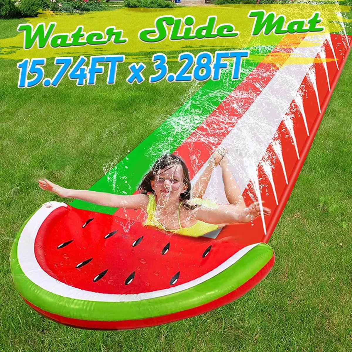 

NEW 4.8m Surf Water Slide Children Summer Lawn Slides Outdoor Garden Backyard Fun Water Games Slider Spray Sprinkler Toy