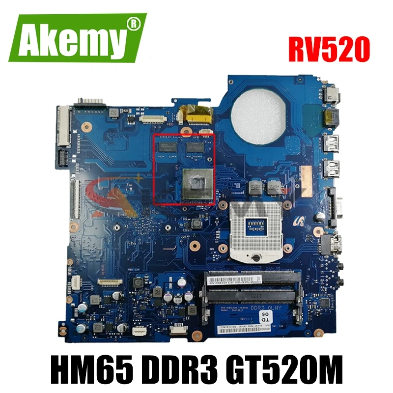 

AKEMY материнская плата для Samsung RV520 Материнская плата ноутбука HM65 DDR3 GT520M Дискретная Graphcis BA92-08186A BA41-01608A