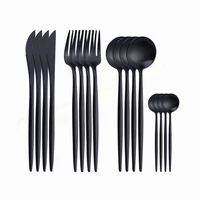 matte black cutlery set stainless steel tableware black cutlery fork knife set dinnerware spoons and forks dinner set complete