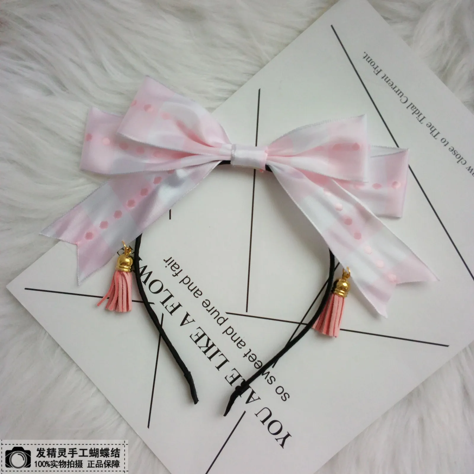 

Hand made sweet oversized bow Lolita headband Lolita KC jewelry cute soft girl headwear small fresh hair accessories