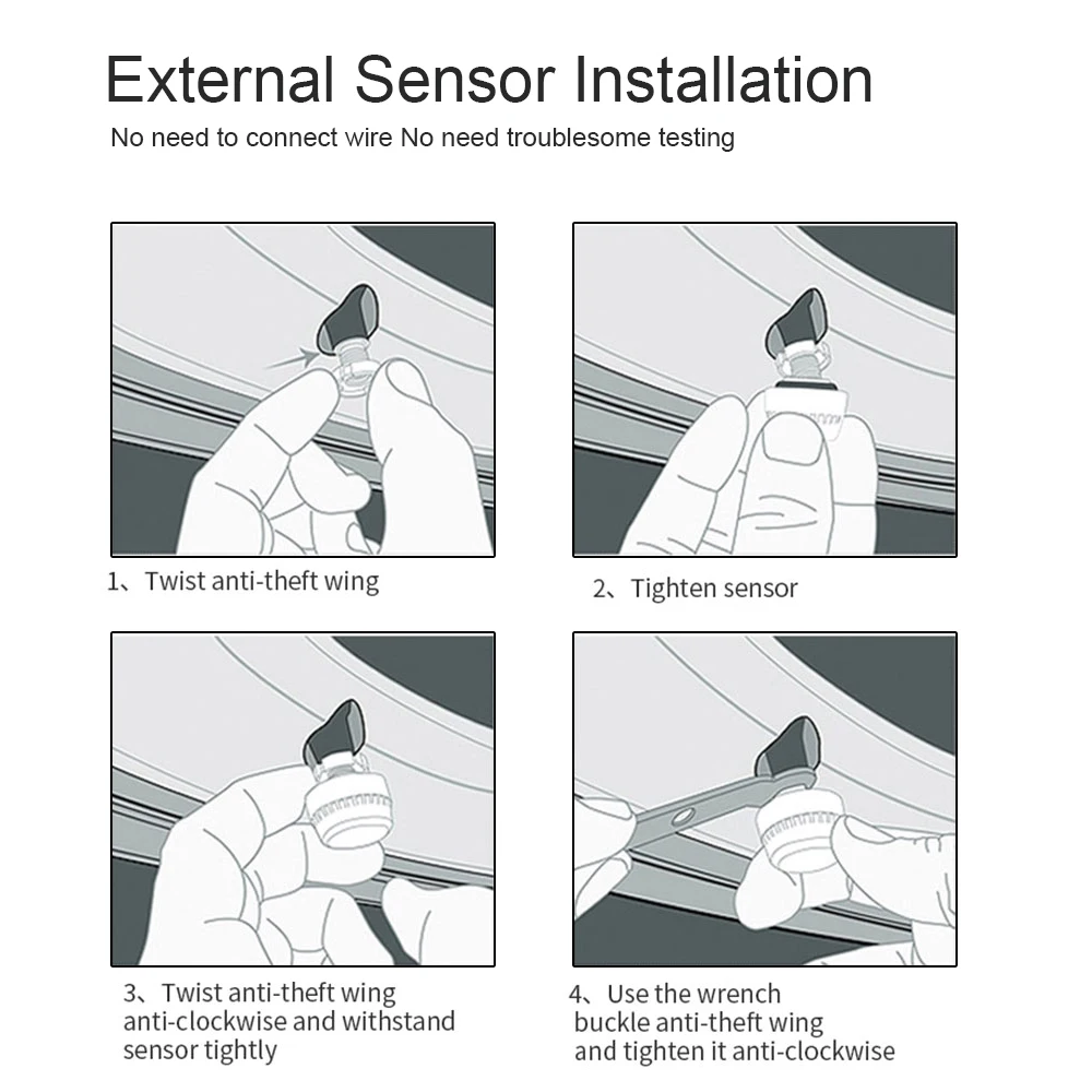 

LEEPEE Solar TMPS LCD Display With 4/6 External Sensor For Truck Bus Lorry Tyre Pressure Monitor Tire Pressure Monitor System