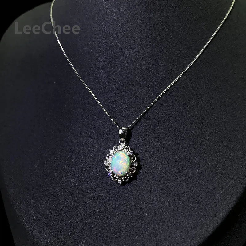 Опал Подвески для женщин Подарок на годовщину 8*10 мм натуральные разноцветные