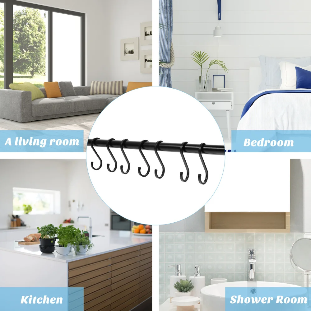 

1 Set of Wear-resistant Hook Bracket Multipurpose Wall Hook Support (Black)
