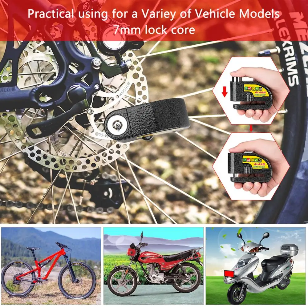 

Anti-theft Waterproof Moto Bike Lock Cycling Security Lock Control Vibration Alarm 110db Bicycle Motorcycle Alarm bicycle lock