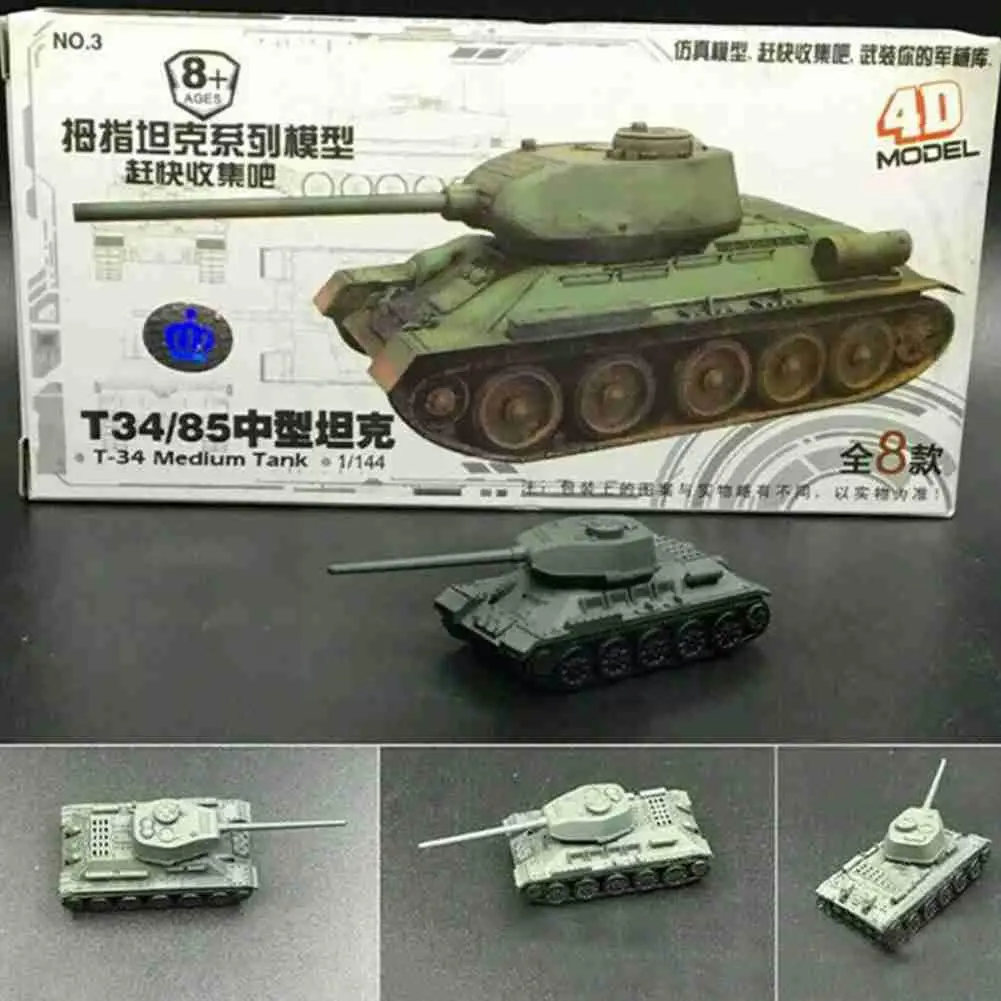 Фото Модель танка Panzerkampfwagen T-34/85 масштаба 1/144 для сборки 4D в комплекте с строительными кирпичами военных действий армии AMX-30MAIN D9X7 Модель танка Panzerkampfwagen T-34/85 масштаба 1/144 для сборки 4D в комплекте с строительными кирпичами военных действий армии AMX-30MAIN D9X7