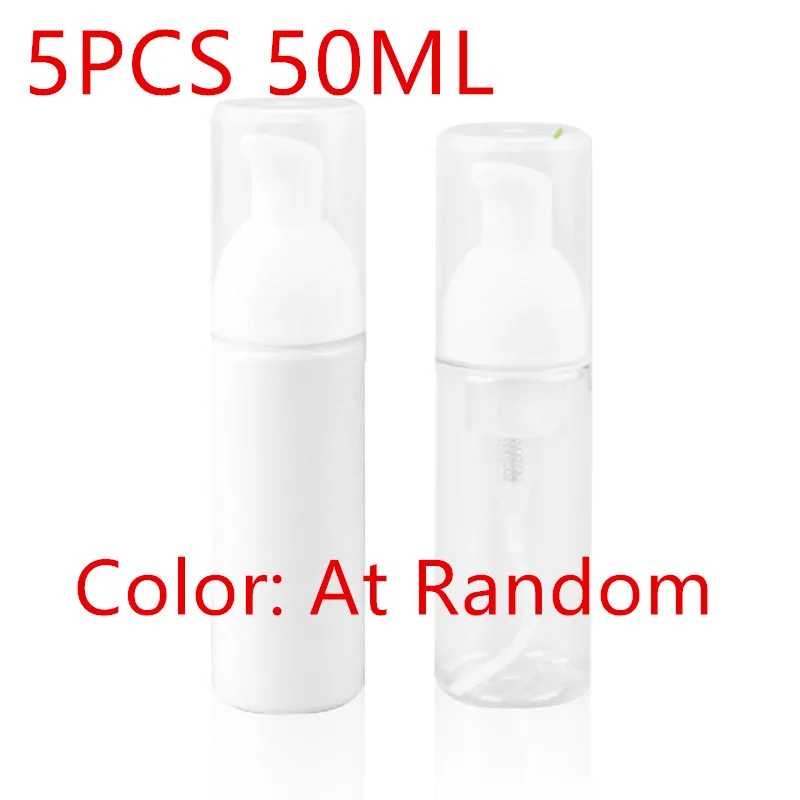 5PCS 50ML 300 мл пустые Пластик путешествия Пенообразователь для мытья рук насос распределителя пены пенясь бутылка жидкости для геля для душа, пены для путешествий - Цвет: 5PCS 50ML