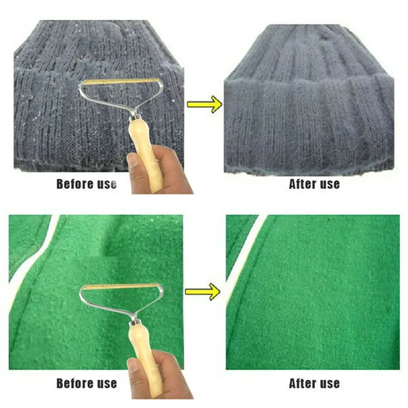 

Portable Wooden Clothes Lint Remover Manual Brush Scratch Cut Tool Shaver For Sweater Woven Coat Pilling Machine Clothing Care T